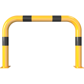 Anti-nudge hoop | steel tube  76 mm | yellow / black | total width: 1000 mm | height above ground: 650 mm | to be fixed by plugs